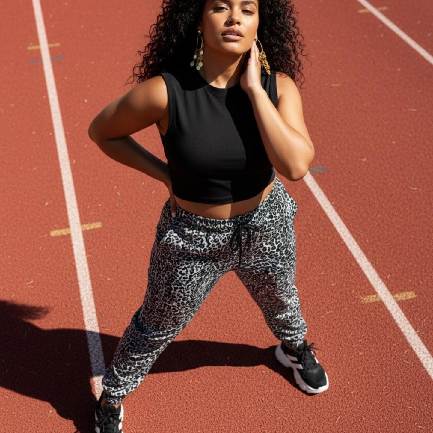 Ideology Black and White Animal Print Joggers