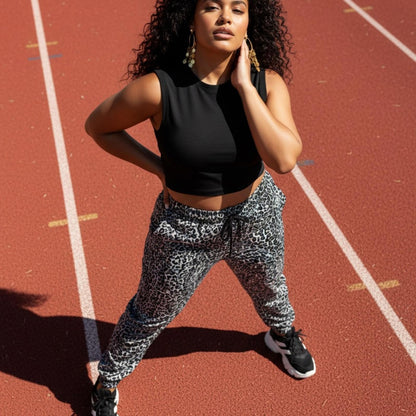 Ideology Black and White Animal Print Joggers
