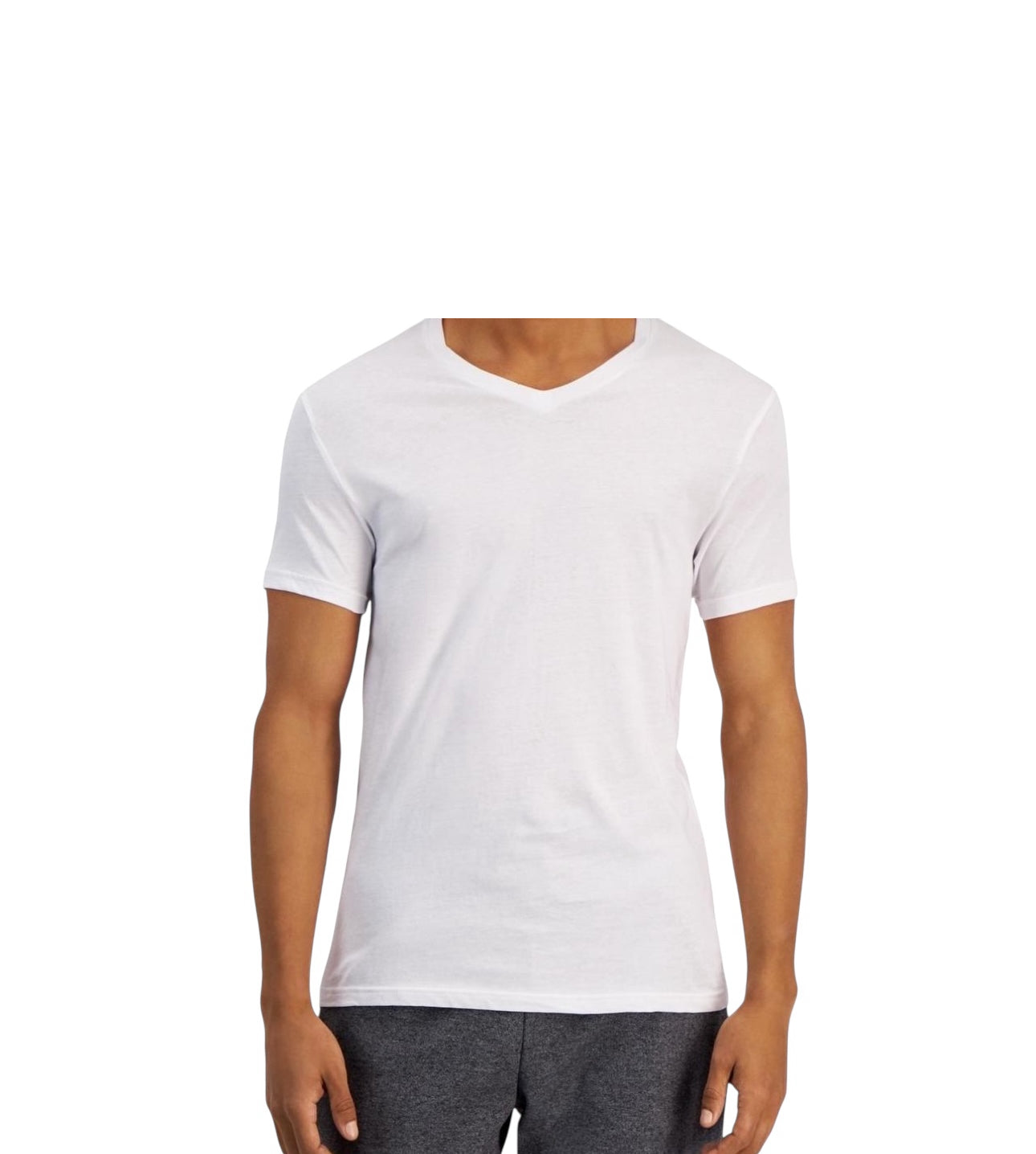 Alfani White Fitted Short Sleeve T-Shirt