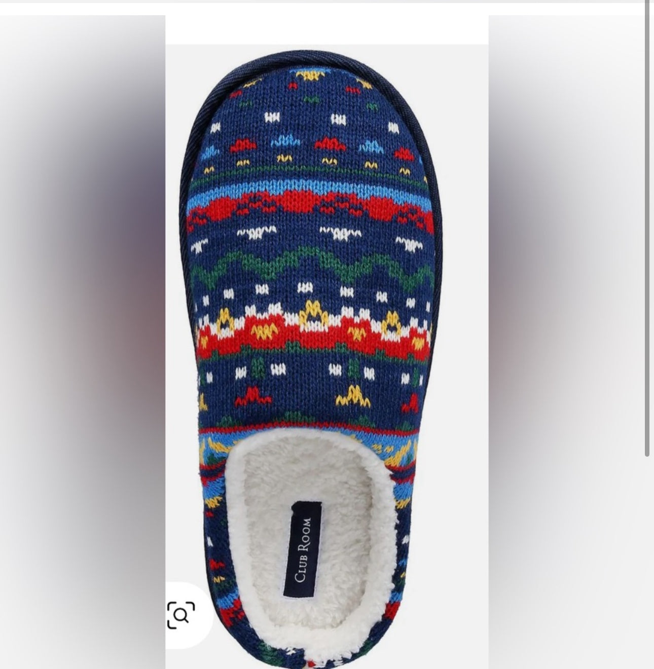 Mens Faux Fur Lined Knit Slide Slippers