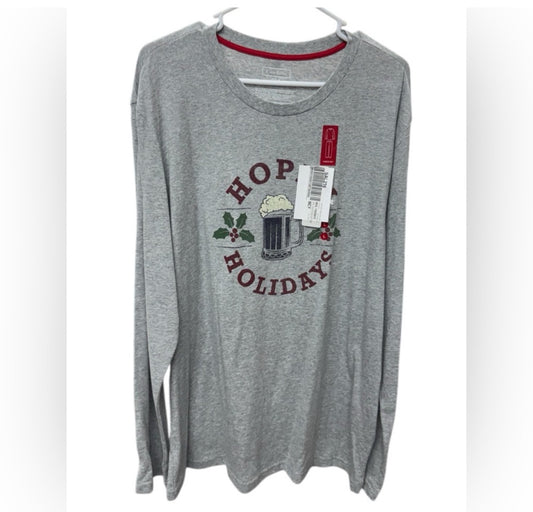 Club Room Gray Holiday Long Sleeve and pant pj set