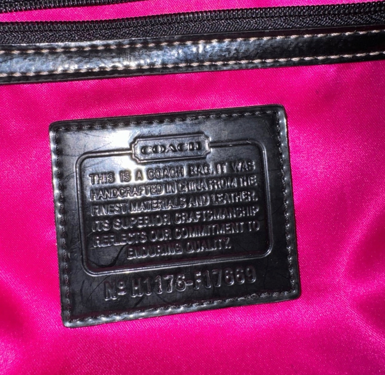 Pre-Love Coach signature tartan plaid shoulder handbag