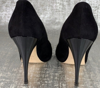 Pre-Love GIUSEPPE ZANOTTI BLACK SUEDE HEELS W/CRYSTAL