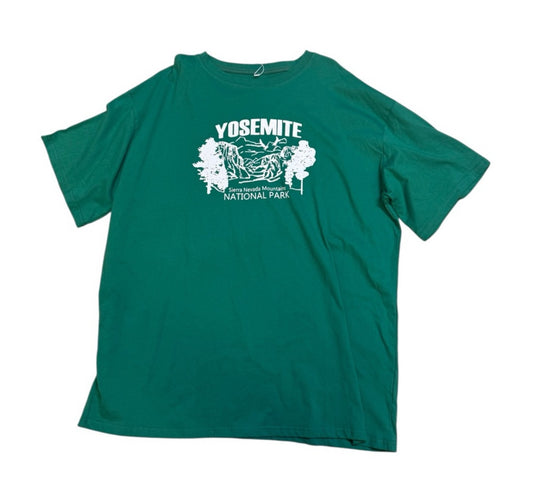 Vibrant Green Short Sleeve Tee with Graphic Design