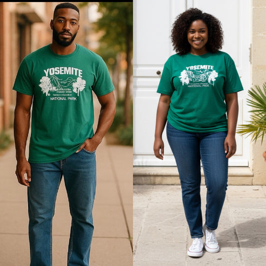 Vibrant Green Short Sleeve Tee with Graphic Design