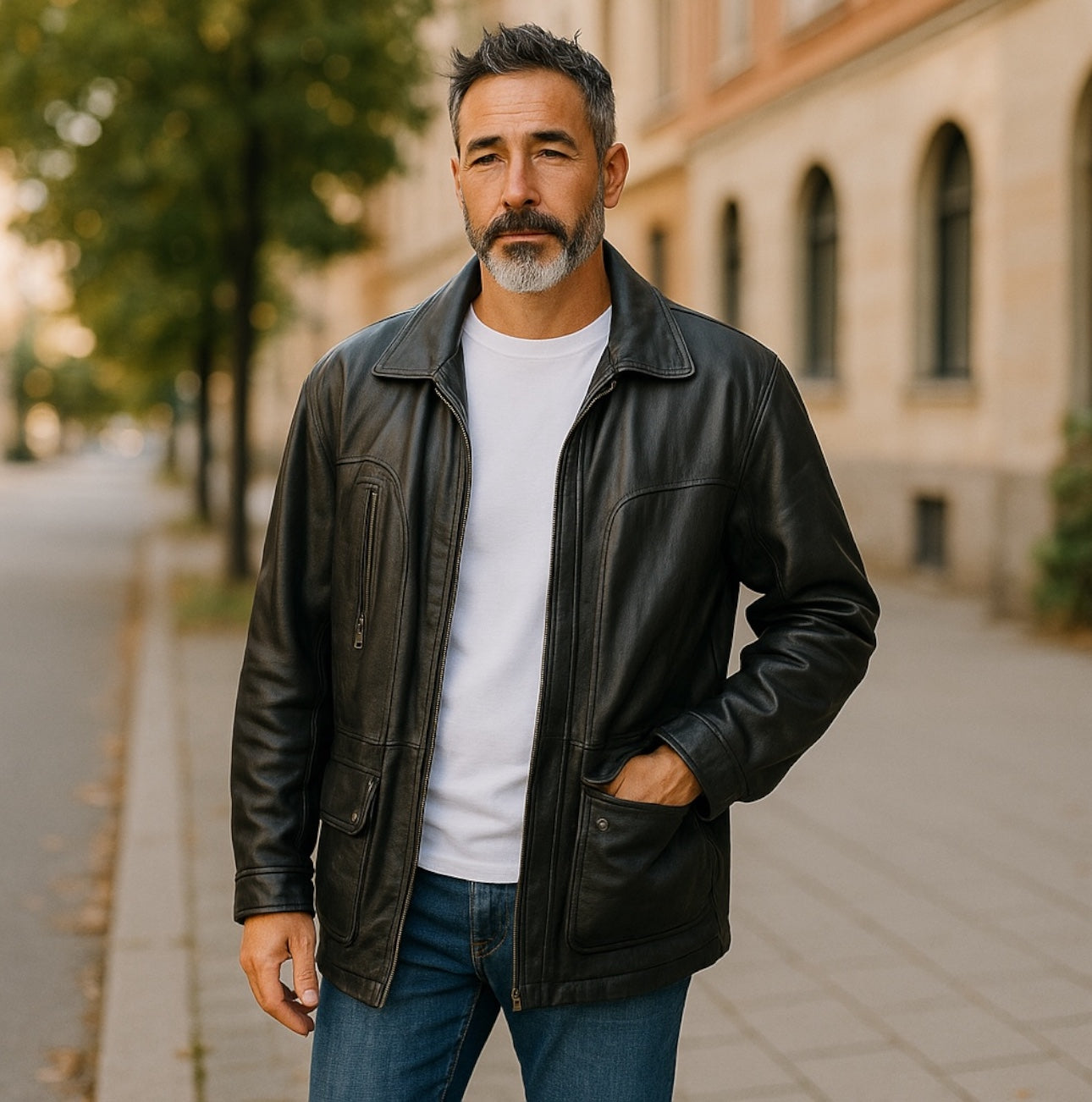 PreLove Men's Black Leather Jacket