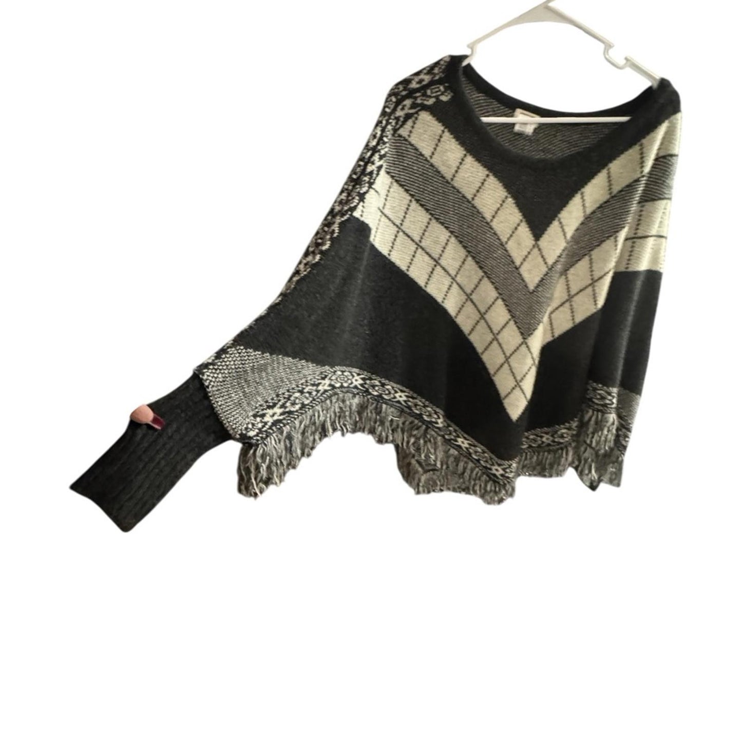 Pre-Love Mossimo Supply Co. Black and Cream Poncho