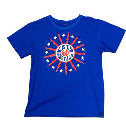 Blue  Shirt with Graphic Print “Lets go Buffalo”