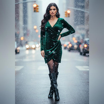 Lauren Ralph Lauren Deep Green Velvet Dress