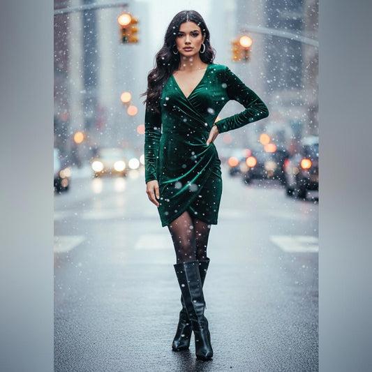 Lauren Ralph Lauren Deep Green Velvet Dress