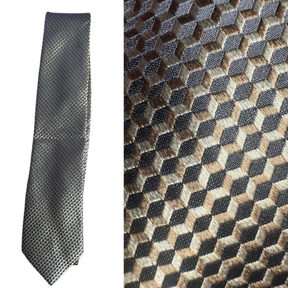 Michael Kors Elegant Gray, Gold, Tan Men's Tie