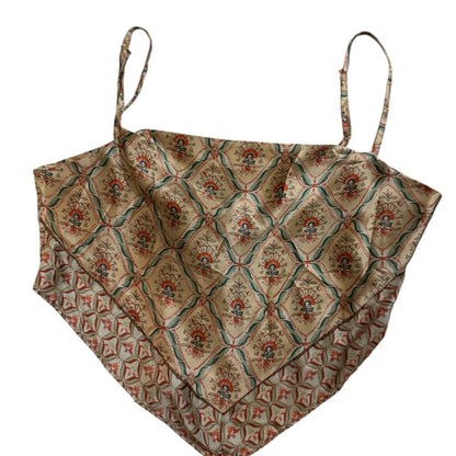 Japna spaghetti strap graphic print tie back Top