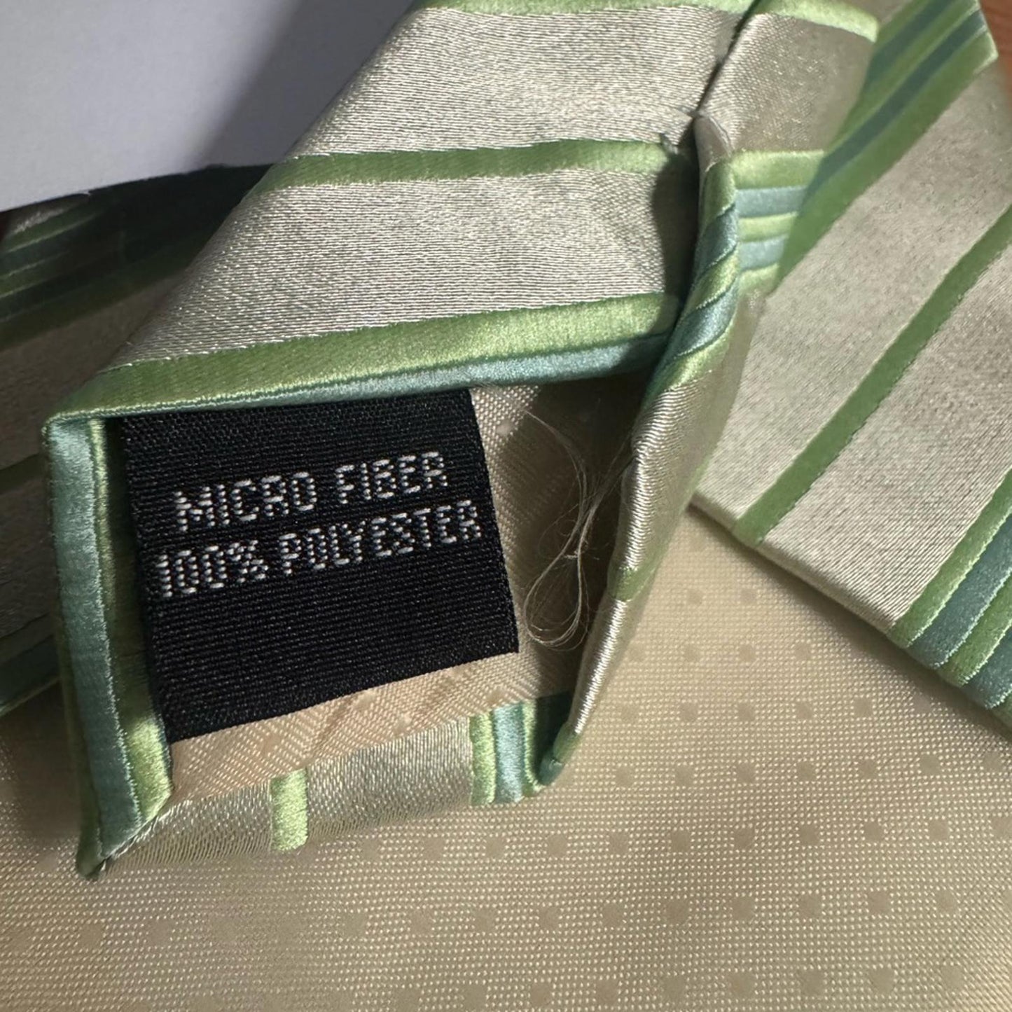 Laurant Bennet Milano Elegant Green Striped Men's Tie