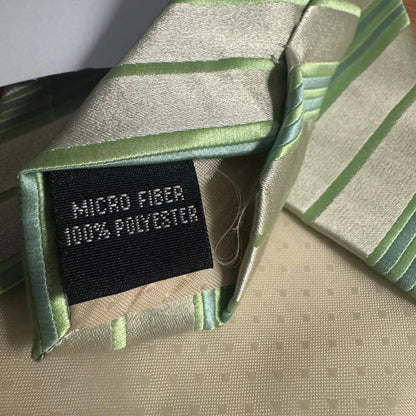 Laurant Bennet Milano Elegant Green Striped Men's Tie