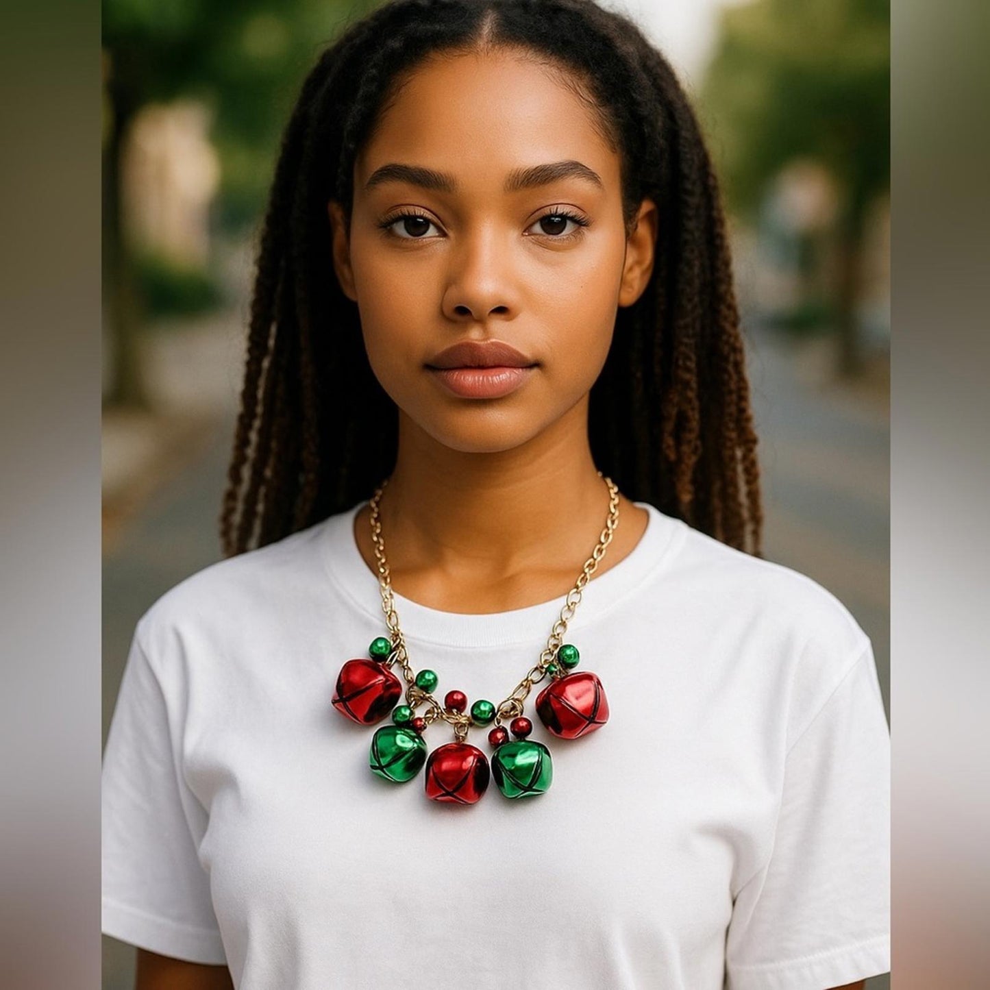 Vintage Christmas Jungle Bell Necklace