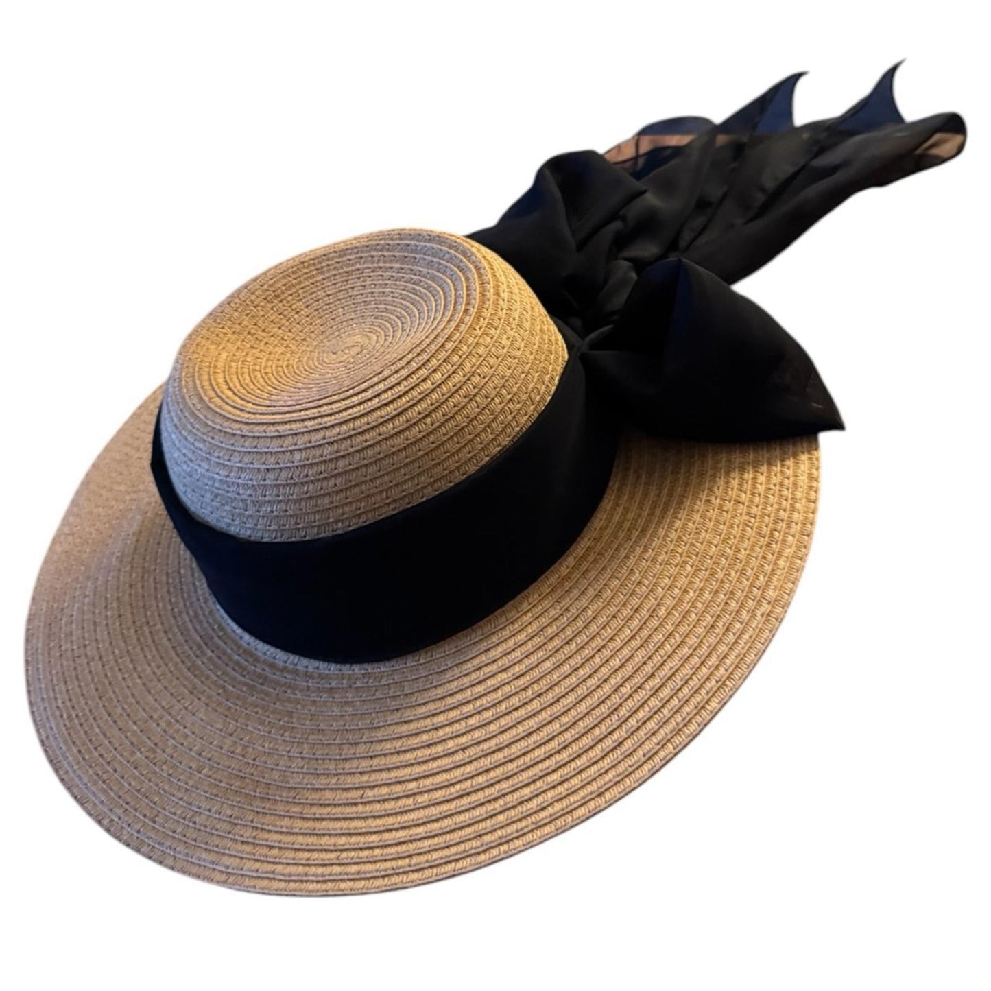 Elegant Tan Sun Hat with black Accent