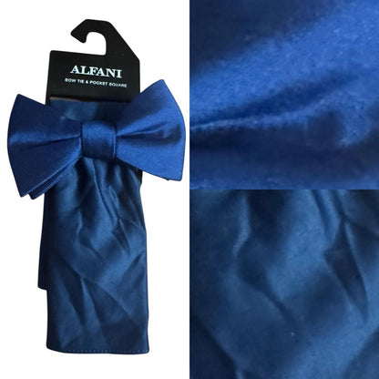 Alfani Blue Bow Tie and Pocket Square Set