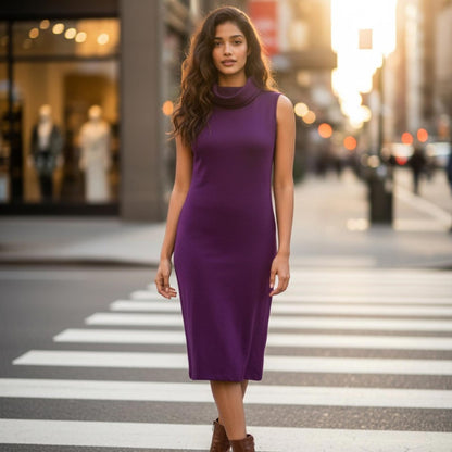 Donna Karan Rich Purple Midi Dress