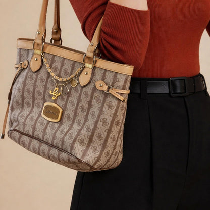Pre-Love Guess Brown and Tan Tote Bag
