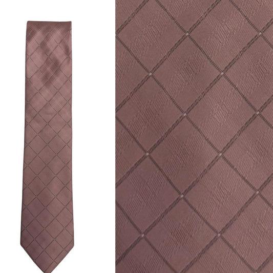 Michael Kors Elegant Pink Plaid Men's Tie