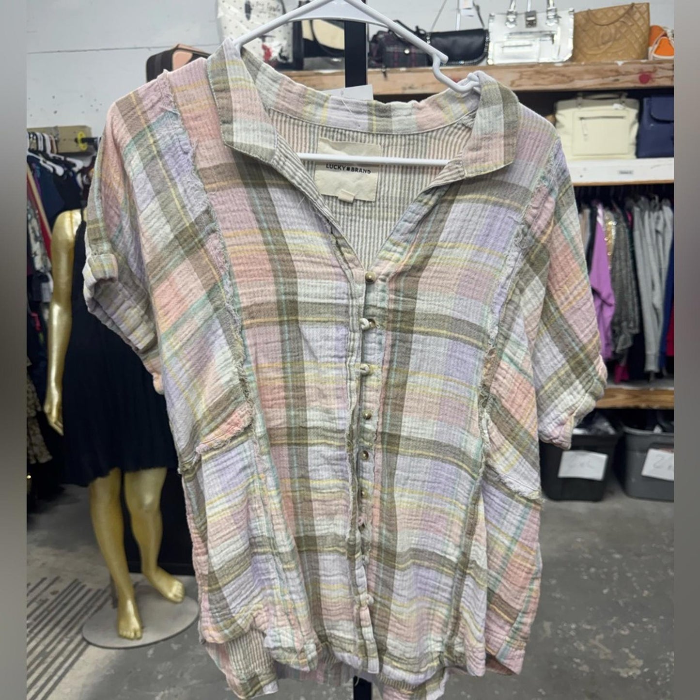 Lucky brand Plaid Button-Up Women’s Top