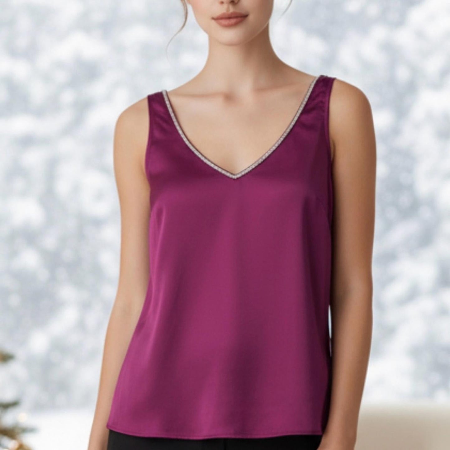 Vince Camuto Rich Purple Satin Slip