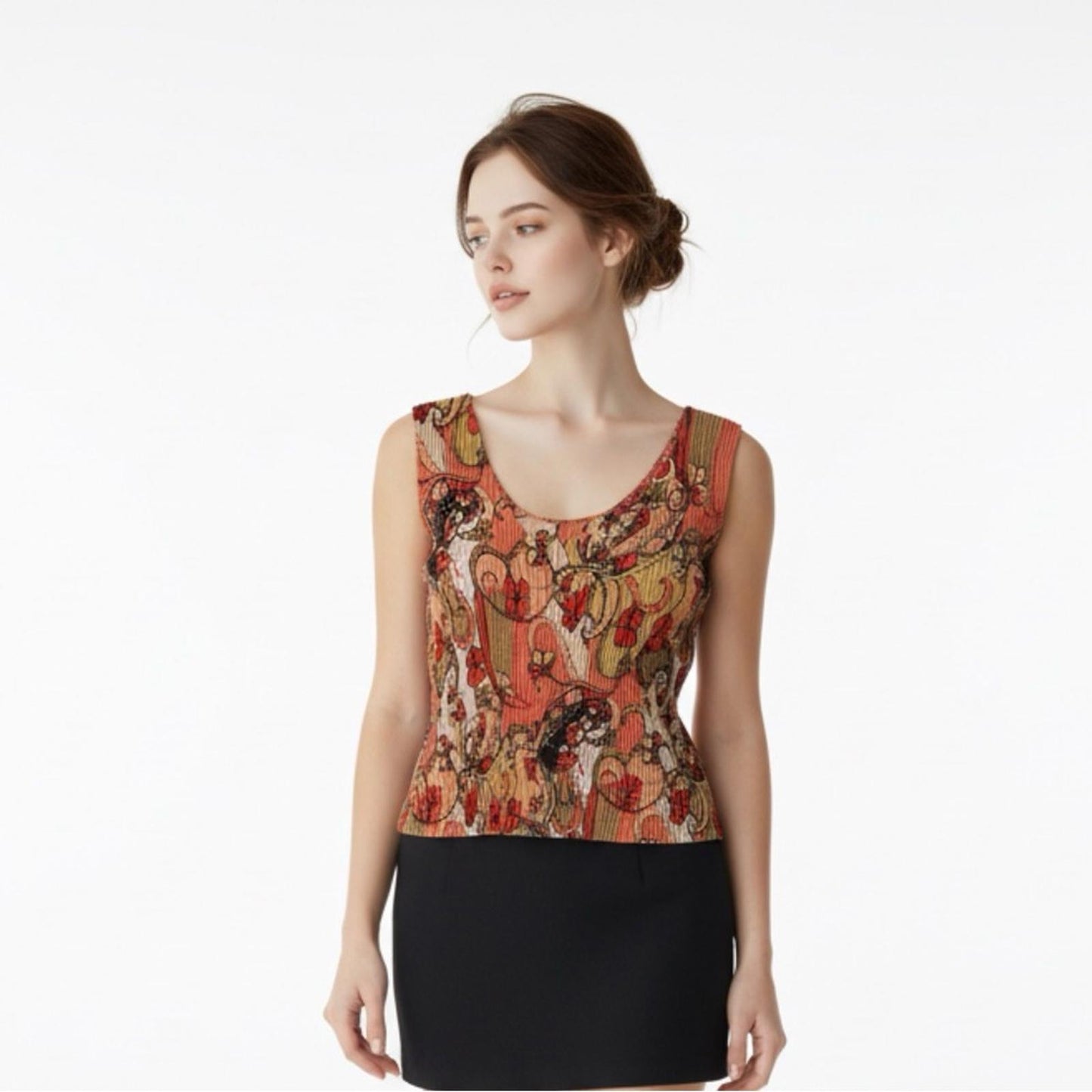 Pre-Love Elegant Multicolor Sleeveless Top