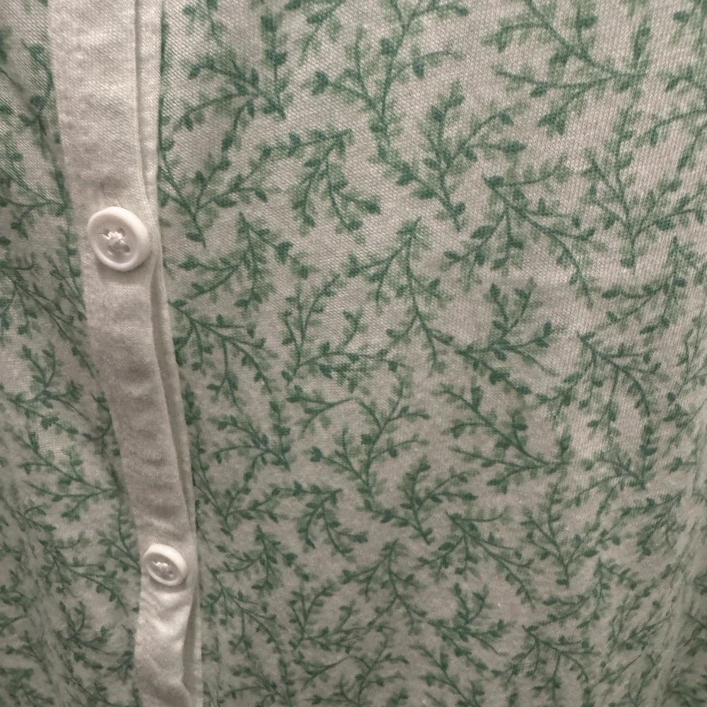 Charter club intimate floral Mint Green Women's Button-Up pj Top