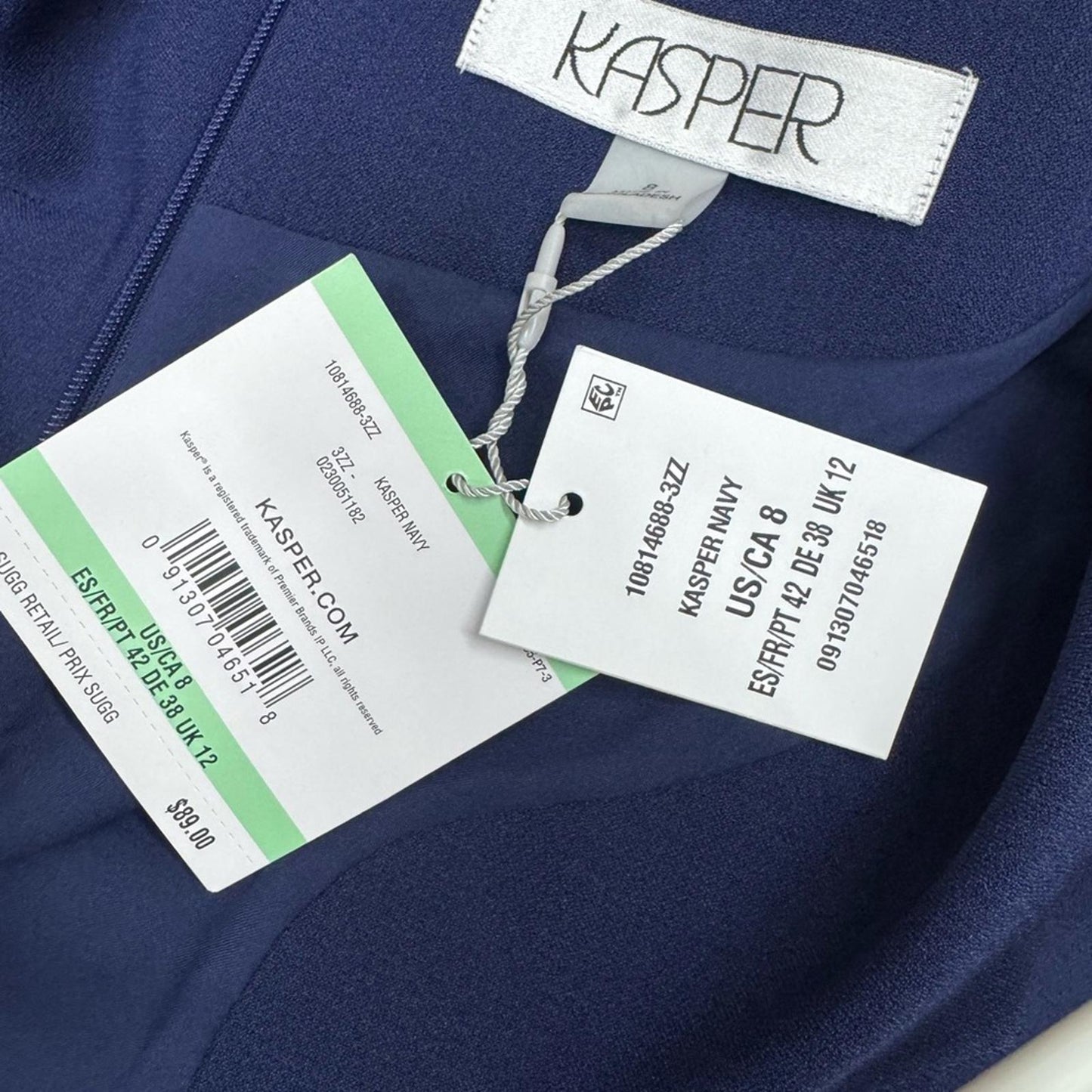 Kasper Elegant Blue Sleeveless Dress