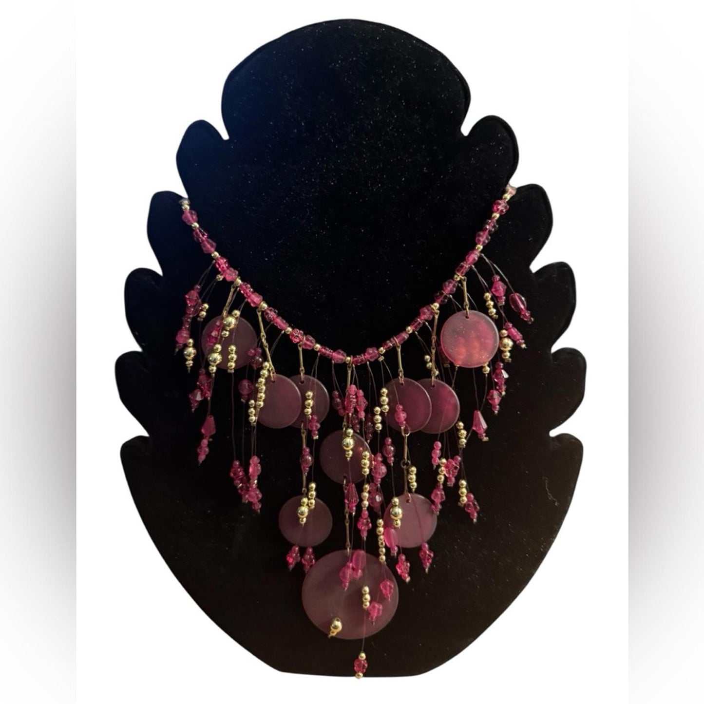 Elegant Purple Beaded Necklace and Earring Set