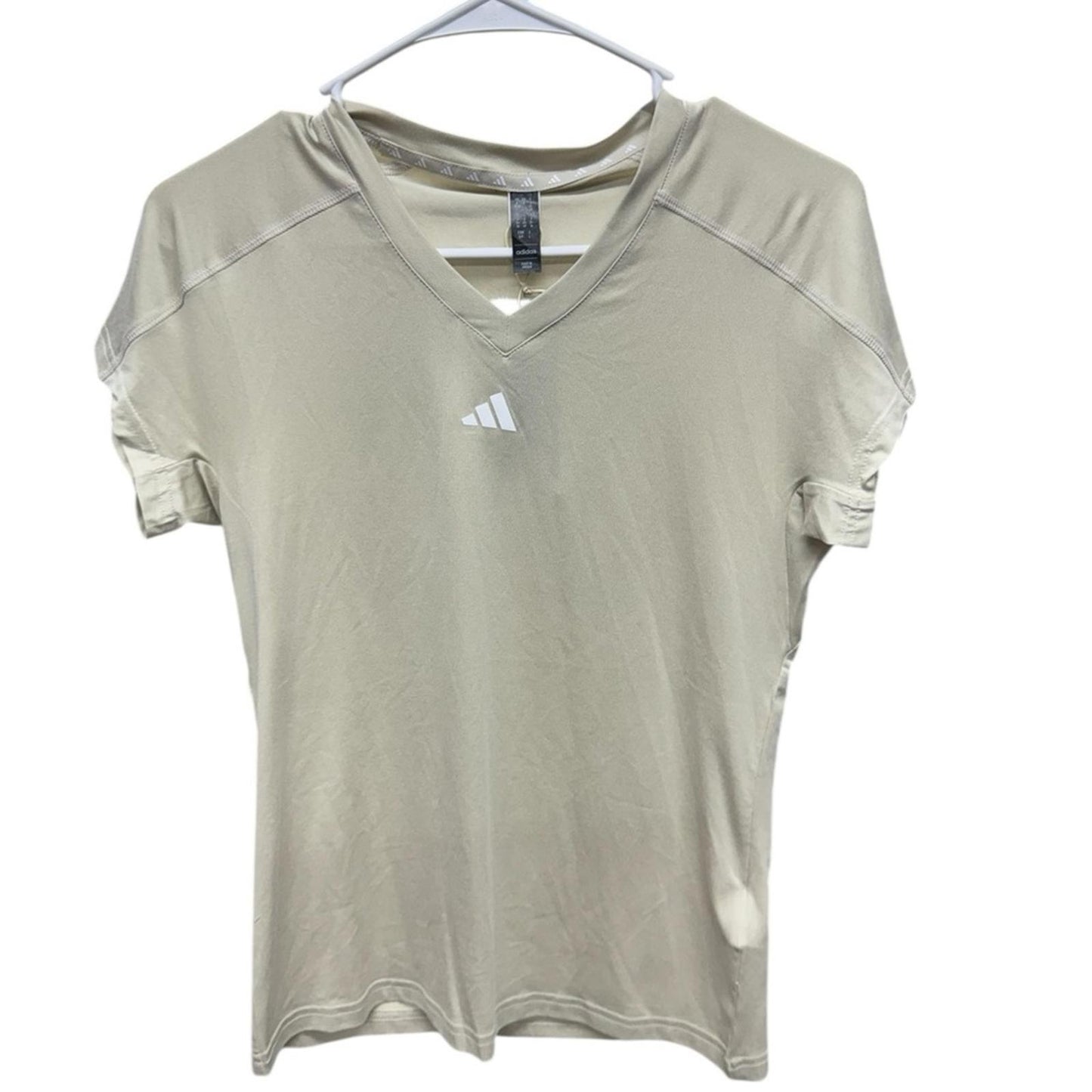 Adidas Women's Beige V-Neck Tee