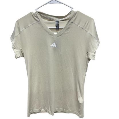 Adidas Women's Beige V-Neck Tee