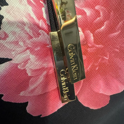 Pre-Love Calvin Klein Black Tote with Pink and White Floral Accents