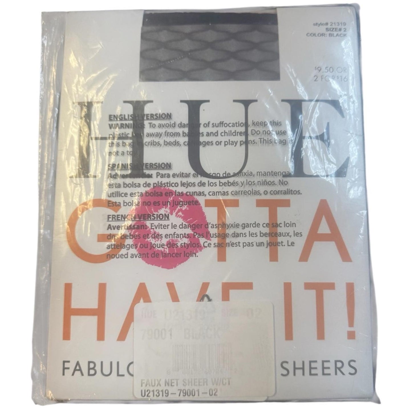 HUE Black Mesh Tights