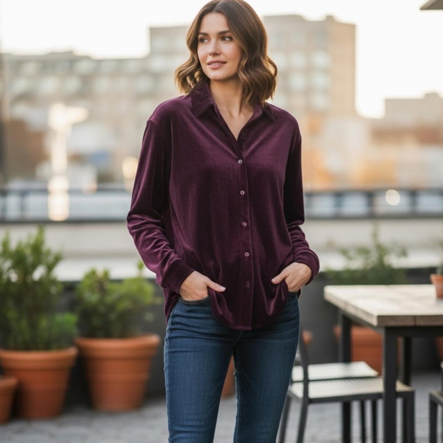 Vince Camuto Elegant Purple Women's Top