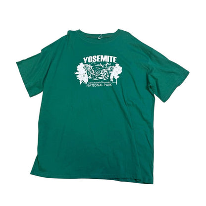 Vibrant Green Short Sleeve Tee with Graphic Design