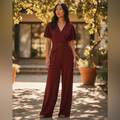 Vince Camuto Elegant Burgundy Jumpsuit