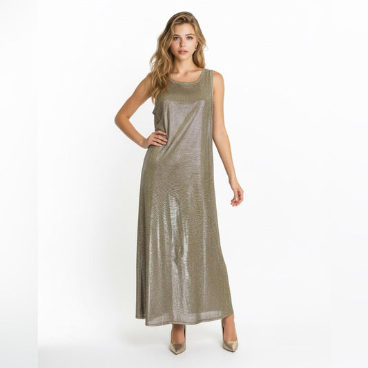 Vince Camuto Metallic Gold Maxi Dress