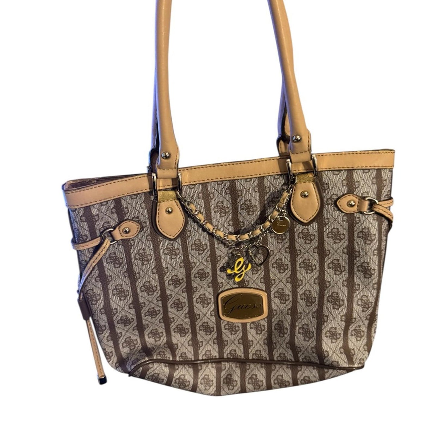 Pre-Love Guess Brown and Tan Tote Bag