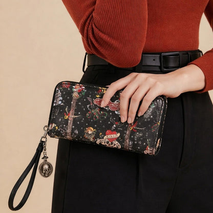 Ed Hardy Stylish Black Wristlet Wallet