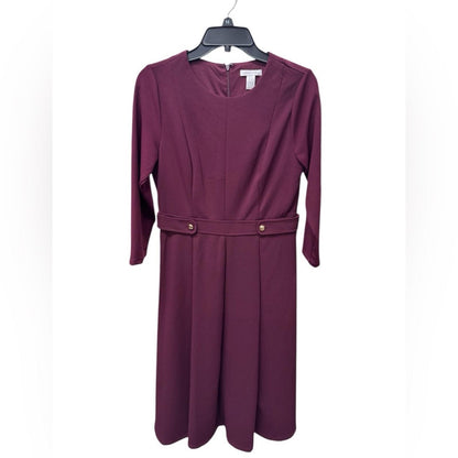 London Times Wine Long Sleeve Dress