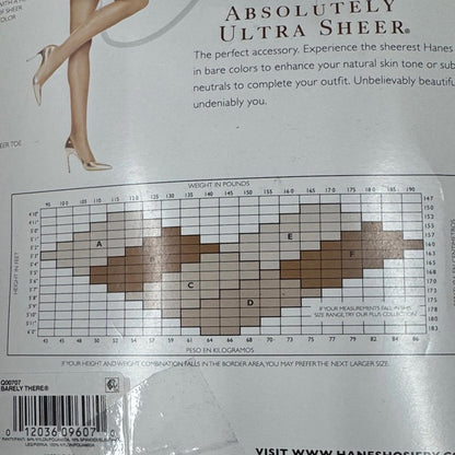 Hanes pk/2 Absolutely Ultra Sheer Pantyhose in Nude