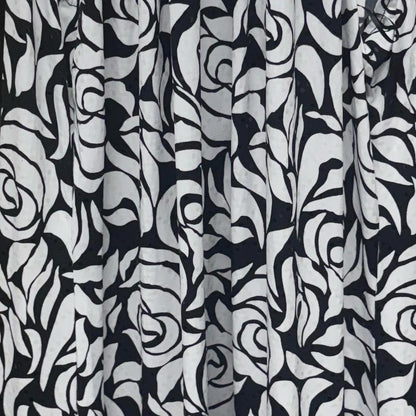MSK Black and White Rose Midi Dress