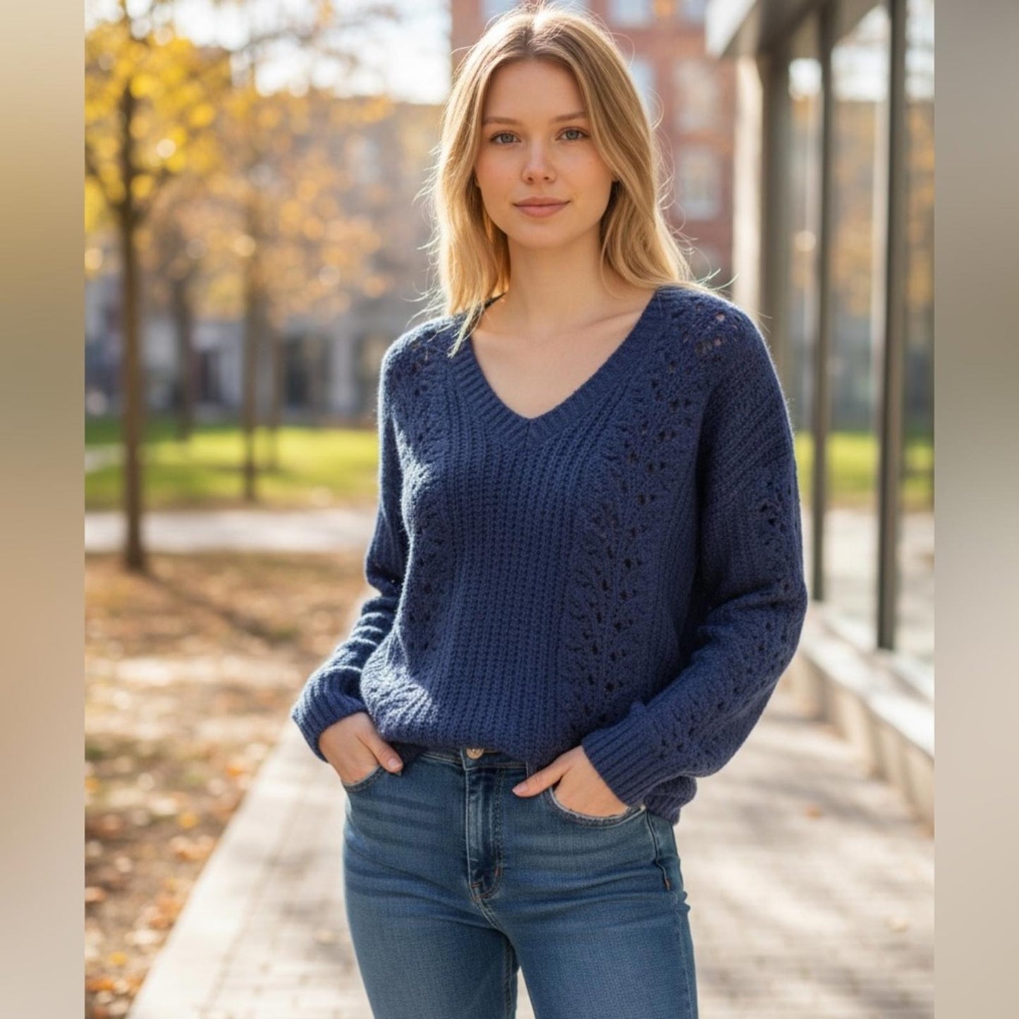 Lucky brand Women's Blue Knit Sweater