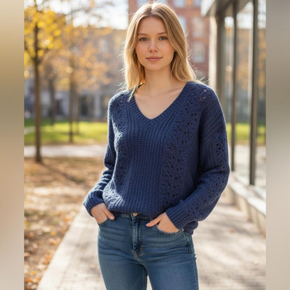 Lucky brand Women's Blue Knit Sweater