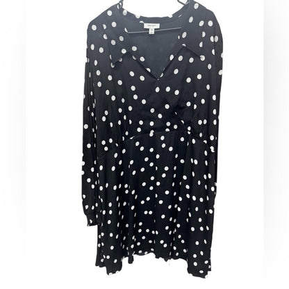 On 34th Chic Black and White Polka Dot Long Sleeve Dress