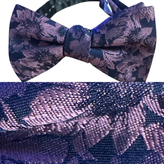 Bar III Elegant Floral Bow Tie in Purple and Navy