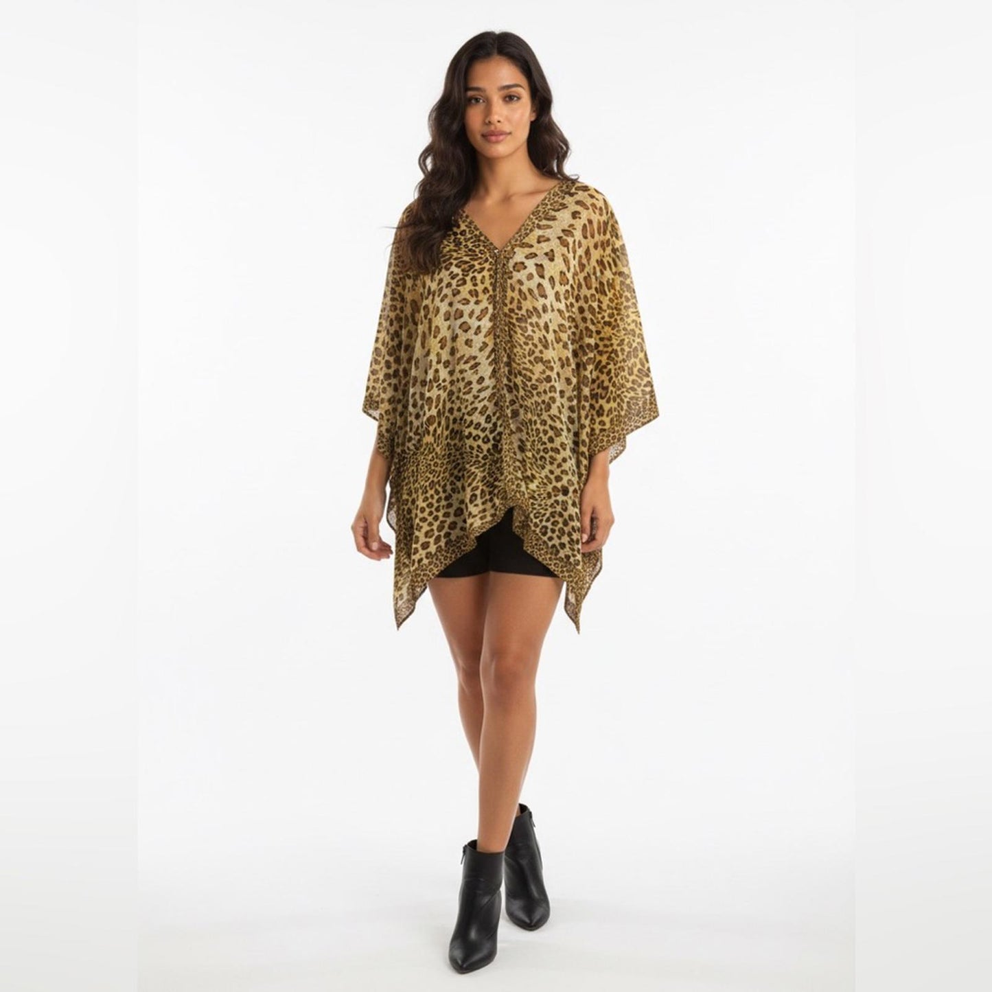 Pre-Love Leopard Print Poncho