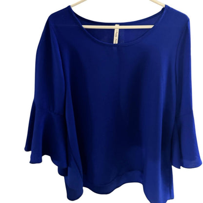 Pre-Love Simply Irresistible Royal Blue Bell Sleeve Blouse