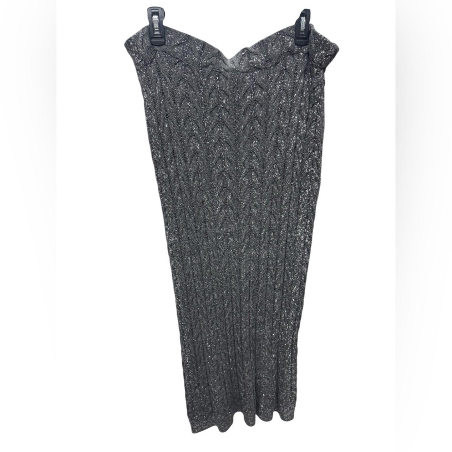 Vince Camuto Black and Gray Midi Skirt